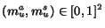 $ (m^a_u,m^s_u) \in [0,1]^2$